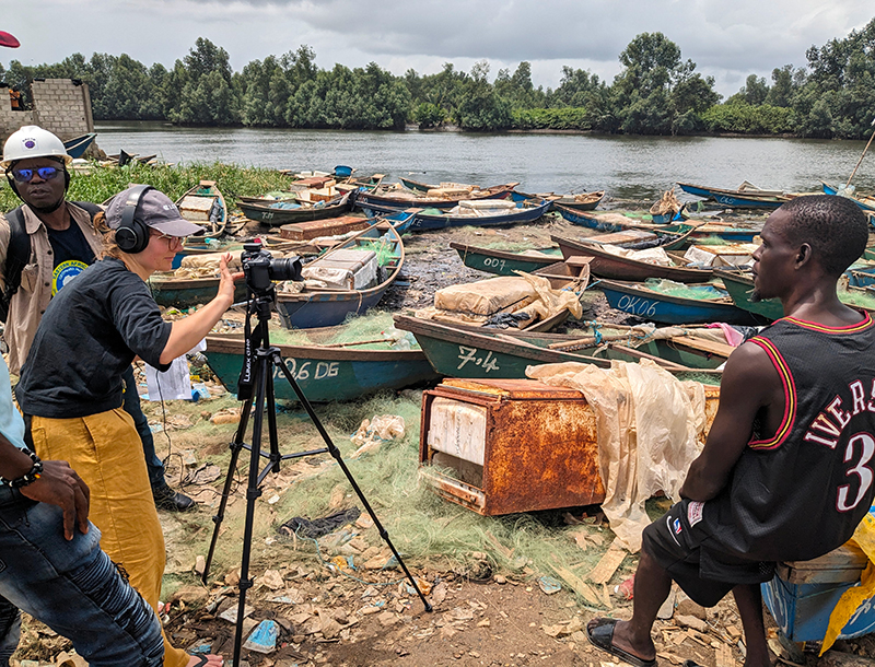 Capturing video testimonial of a local fisherman and his experience.